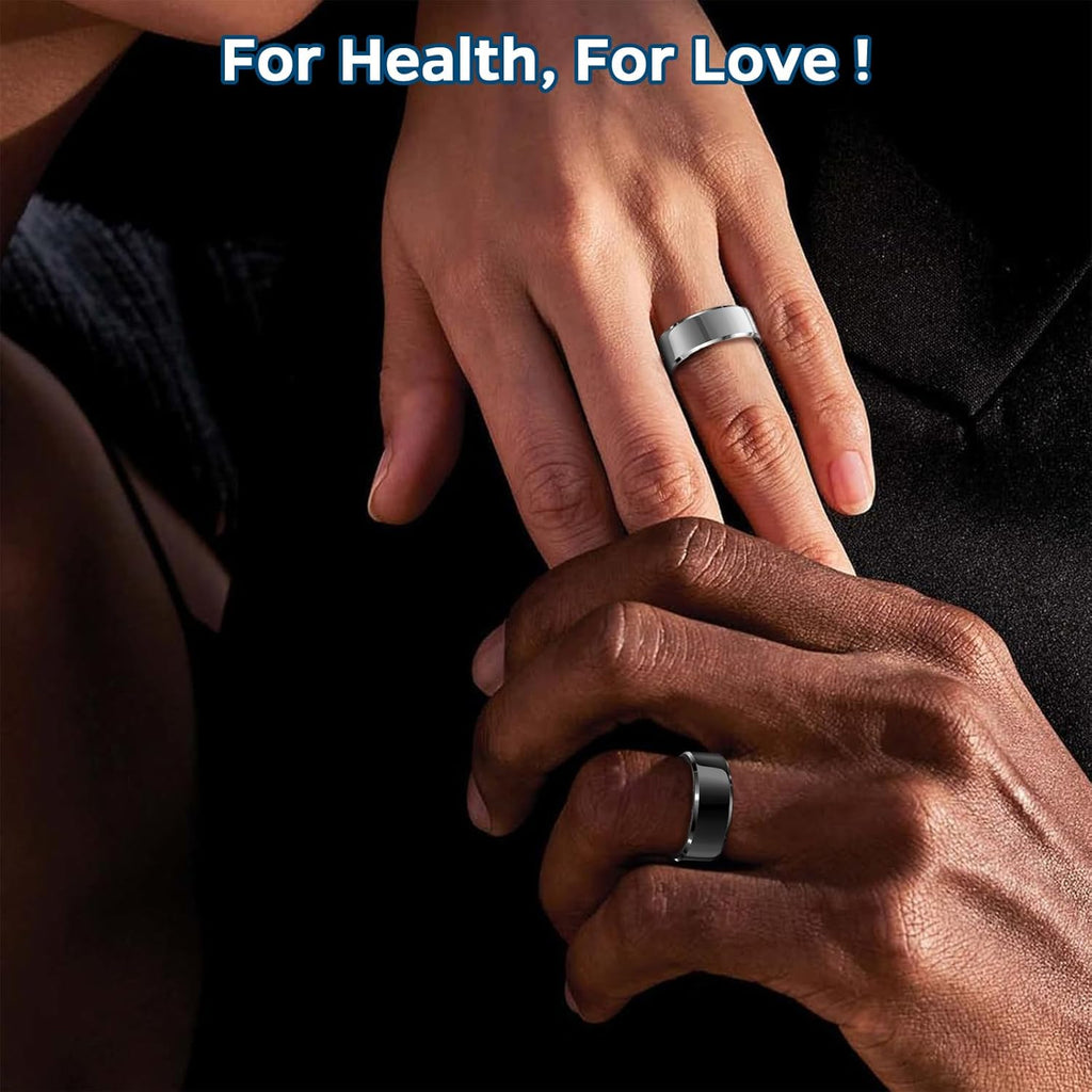 Sleep Tracker Ring with Heart Rate, Waterproof Fitness Ring for Activity Monitoring/Steps/Distance/Calories, Air Gestures, up to 7-Day Battery, for Ios Android (Silver,#12)